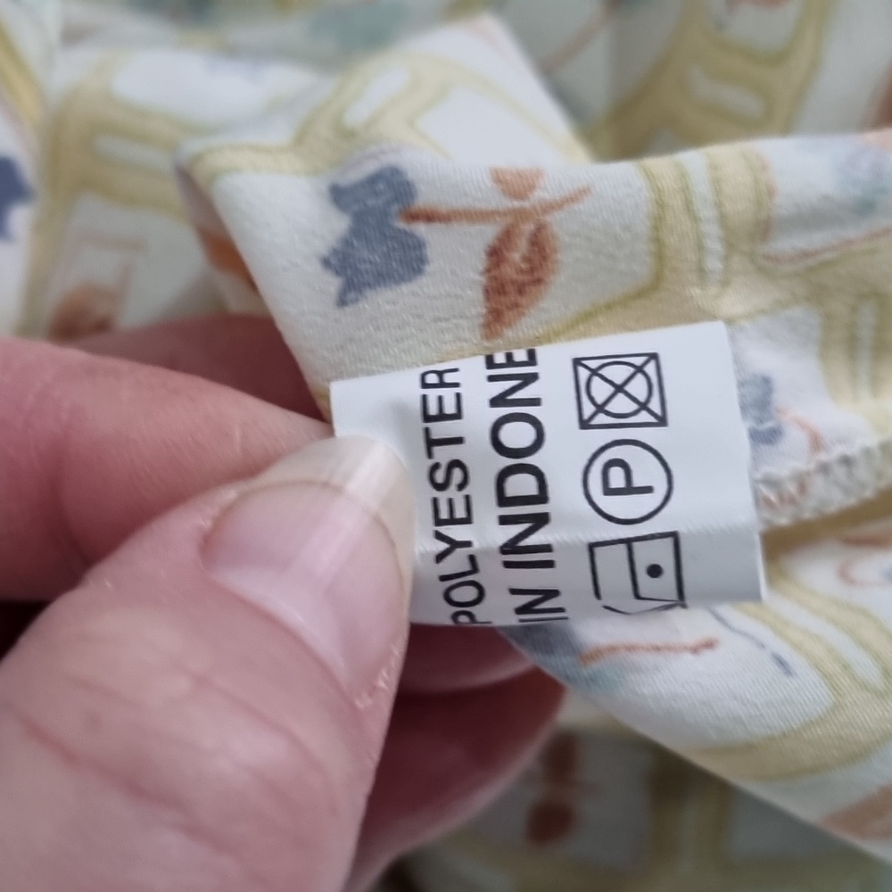 U&I, button-up top, pale yellow with floral print, size 16 - Picture 8 of 9